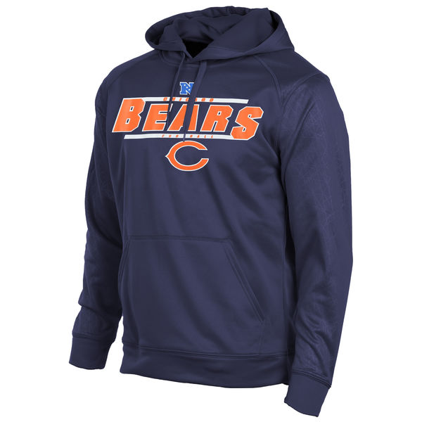 Men Chicago Bears Majestic Synthetic Hoodie Sweatshirt Navy Blue